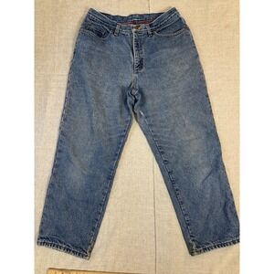 LL Bean Jeans Womens 12P PETITE Blue Denim Double‎ L Comfort Waist Retro Vintage